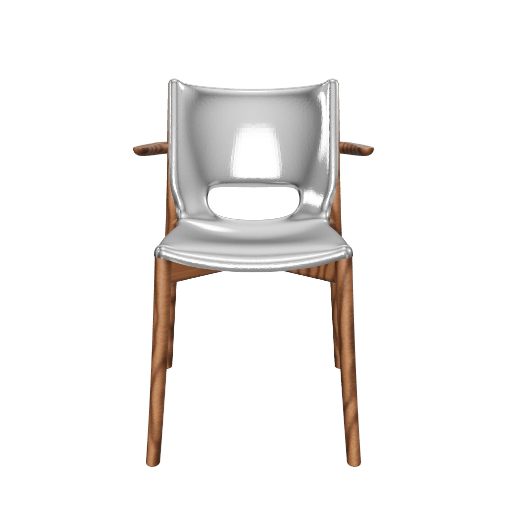 SILLA POELE MONOCASCO C/APOYABRAZOS SILVER MAT